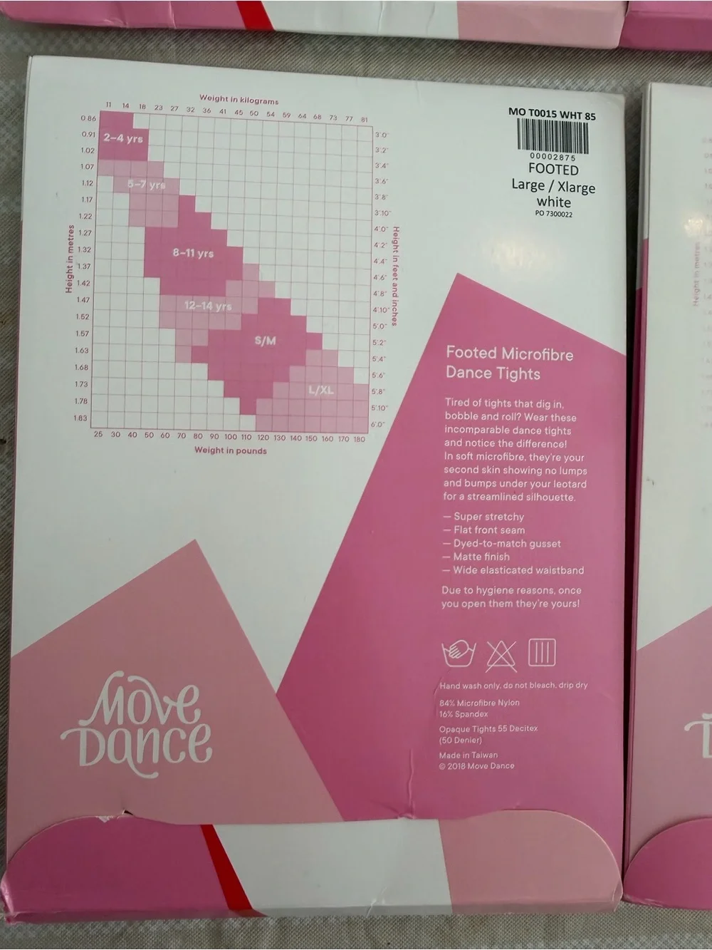 Move Dance Dance Tights Bundle 4pk L/XL Black White Pink Tan NWT